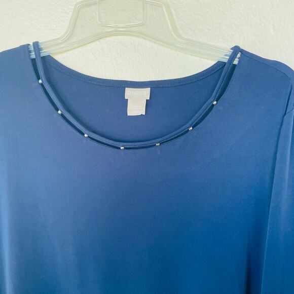 Chico’s Liquid Knit Size XL blue Top - Picture 4 of 9